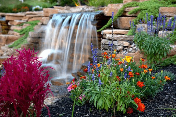 View of the falls at The Reserve at the Falls Apartments in Athens, Ohio